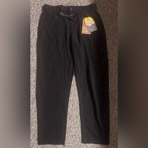 Avalanche Black Elastic Waist Track Pants with Zip Pocket